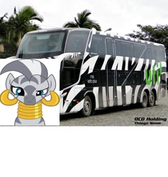 Size: 1024x1081 | Tagged: safe, zecora, zebra, 1000 years in photoshop, barely pony related, bus, obligatory pony