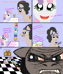 Size: 1280x1500 | Tagged: safe, artist:facelessjr, sweetie belle, oc, comic, ice cream, shopkeeper, this will end in tears