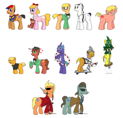 Size: 2369x2276 | Tagged: safe, artist:gitzyrulz, artist:the-gitz, pony, clothes, earthbound, frank fly, jeff, jeff andonuts, mother, ness, nintendo, paula, paula polestar, picky minch, pokey minch, ponified, poo (character), porky, porky minch, prince poo, sharks, tony