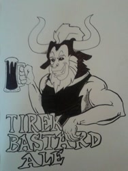 Size: 720x960 | Tagged: safe, artist:thecawofcrows, lord tirek, alcohol, ale, solo