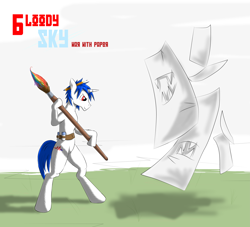 Size: 8651x7843 | Tagged: safe, artist:eriada, oc, oc only, pony, absurd resolution, bipedal, paintbrush, solo