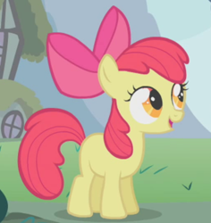 Size: 510x540 | Tagged: safe, derpibooru import, screencap, apple bloom, call of the cutie, solo