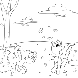 Size: 1280x1280 | Tagged: safe, artist:squiby-327, dinky hooves, ask, ask posey, monochrome, tumblr