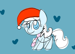 Size: 700x500 | Tagged: safe, artist:mayabelakova, oc, oc only, hat, heart, santa hat, solo