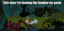 Size: 910x439 | Tagged: safe, spike, dragon, image macro, leaving the fandom, meme, solo