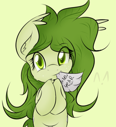 Size: 2723x2994 | Tagged: safe, artist:freefraq, oc, oc only, oc:flowertheplantponi, original species, plant pony, cute, happy new year, mouth hold, solo