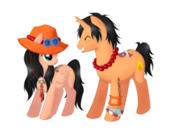 Size: 1280x1024 | Tagged: safe, artist:abby-desu, oc, one piece, ponified, portgas d ace, smiling