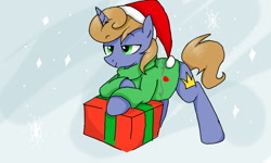 Size: 800x480 | Tagged: safe, artist:imaginary-7502, oc, oc only, oc:kings folly, pony, unicorn, christmas, male, stallion