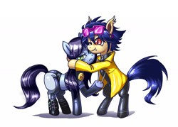 Size: 1400x1000 | Tagged: safe, jubilee, marvel, pixiv, ponified, x-23, x-men