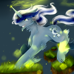 Size: 894x894 | Tagged: safe, artist:cadenske, oc, oc only, oc:nightly, pony, unicorn, blue, male, solo, stallion