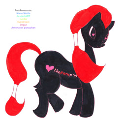 Size: 1086x1068 | Tagged: safe, artist:ponamona, g3, pony project, pony project black, solo, traditional art