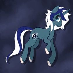 Size: 894x894 | Tagged: safe, artist:cupcaken, oc, oc only, oc:nightly, pony, unicorn, blue, male, solo, stallion