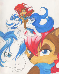 Size: 765x954 | Tagged: safe, artist:tearsofthunder, majesty, g1, crossover, princess sally, sally acorn, sonic the hedgehog (series)