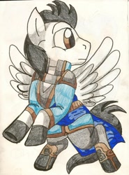 Size: 769x1038 | Tagged: safe, artist:dragonpop1, pegasus, pony, dynasty warriors, ponified, sima zhao, solo, traditional art