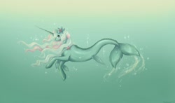 Size: 1165x686 | Tagged: safe, artist:january-joy, seaflower, merpony, g1, species swap