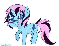 Size: 769x606 | Tagged: safe, artist:moekonya, oc, oc only, oc:wind art, pony, unicorn, chibi, cute, solo