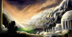 Size: 2900x1500 | Tagged: dead source, safe, artist:shamanguli, derpibooru import, cloudsdale, scenery