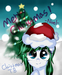 Size: 1024x1229 | Tagged: safe, artist:korchristmas, oc, oc only, oc:noel, christmas, christmas tree, cute, solo, tree