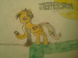 Size: 820x615 | Tagged: safe, artist:jbugdragon, oc, oc only, oc:jefferson, cursed, ipod, traditional art