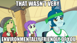 Size: 983x550 | Tagged: safe, screencap, captain planet, sandalwood, starlight, equestria girls, background human, eco kid insults, image macro, meme