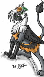 Size: 700x1214 | Tagged: safe, artist:discrete turtle, oc, oc only, oc:eraclea, griffon, colored, halloween, solo