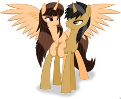 Size: 1383x1135 | Tagged: safe, oc, oc only, oc:handy hoofs, oc:spring beauty, alicorn, pony, alicorn oc, couple, springhoofs