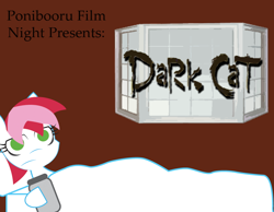 Size: 900x700 | Tagged: safe, artist:daisyhead, oc, oc only, oc:flicker, dark cat, ponibooru film night