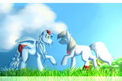 Size: 1500x994 | Tagged: safe, artist:vampirelili, oc, oc only, earth pony, pegasus, pony