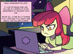 Size: 603x444 | Tagged: safe, idw, apple bloom, equestria girls, spoiler:comic, apple bloom's blog, clever, exploitable meme, meme