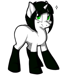 Size: 850x1030 | Tagged: safe, artist:socialbutter, oc, oc only, pony, unicorn, onigiri, ponified, solo