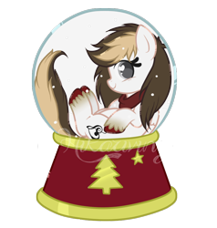 Size: 694x730 | Tagged: safe, artist:hikariviny, oc, oc only, oc:sweet lullaby, offspring, parent:doctor whooves, parent:roseluck, parents:doctorrose, snow globe, solo, tiny ponies