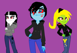 Size: 1752x1216 | Tagged: safe, oc, oc only, oc:blackquill inkblot, oc:darkness, oc:striker star, equestria girls, 1000 hours in ms paint, ms paint