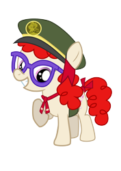 Size: 2480x3508 | Tagged: safe, artist:nedemai, twist, cute, filly guides, glasses, looking at you, raised hoof, ribbon, simple background, solo, transparent background, vector