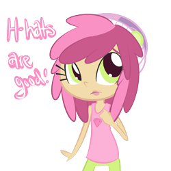 Size: 1000x1000 | Tagged: safe, artist:tentacuddles, ruby pinch, human, ask, ask pinchy, hat, humanized, solo, tumblr