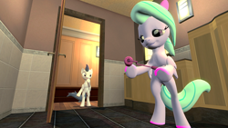 Size: 1280x720 | Tagged: safe, artist:viranimation, flitter, rumble, 3d, gmod, hoof polish, hooficure, nail polish, watching