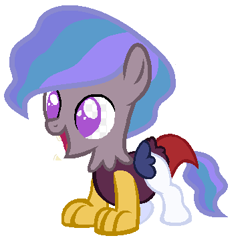 Size: 374x368 | Tagged: safe, artist:unoriginai, draconequus, hybrid, artifact, colt, cute, interspecies offspring, offspring, open mouth, parent:discord, parent:princess celestia, parents:dislestia, simple background, smiling, solo, transparent background