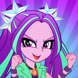 Size: 800x800 | Tagged: safe, artist:pixelkitties, aria blaze, equestria girls, rainbow rocks, looking at you, open mouth, solo