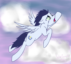 Size: 1280x1152 | Tagged: safe, artist:solarspark, soarin', crying, flying, solo