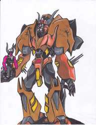 Size: 785x1017 | Tagged: safe, artist:xdtaxundeadbuck01, lord tirek, crossover, transformers, transformers prime, unicron