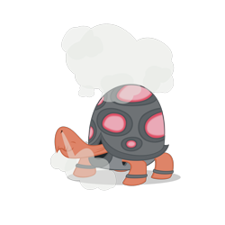 Size: 1750x1750 | Tagged: dead source, safe, artist:navitaserussirus, tank, tortoise, crossover, eyes closed, male, pet, pokefied, pokémon, simple background, solo, species swap, steam, torkoal, transparent background