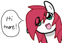 Size: 566x391 | Tagged: safe, artist:pinkieandthedoctor, oc, oc only, oc:lights, hi, solo, speech bubble