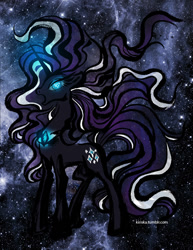 Size: 650x842 | Tagged: safe, artist:kiriska, nightmare rarity, pony, unicorn, female, horn, mare, solo, two toned mane