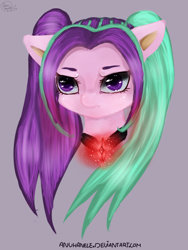 Size: 1500x2000 | Tagged: safe, artist:anuhanele, aria blaze, ponified, simple background, solo