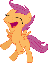 Size: 8183x10617 | Tagged: safe, artist:illumnious, scootaloo, absurd resolution, happy, simple background, smiling, solo, transparent background, vector