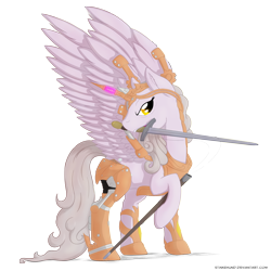 Size: 1350x1350 | Tagged: safe, artist:stinkehund, oc, oc only, cyborg, pegasus, pony, sword, weapon