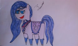 Size: 3264x1952 | Tagged: safe, artist:andrew.a., amira, oc, oc:wrath the shapeshifting serpent, saddle arabian, chibi, impersonating, traditional art