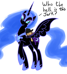 Size: 634x699 | Tagged: safe, artist:sir-dangereaux, nightmare moon, oc, simple background, solo, white background