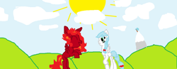 Size: 1018x395 | Tagged: safe, artist:awsome pony mlp, oc, oc only, oc:flame princess, oc:jelsa, 1000 hours in ms paint, ms paint