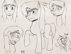 Size: 1600x1200 | Tagged: safe, artist:thethunderpony, oc, oc only, oc:gavel sternbroad, oc:rune fortunia, alicorn, pony, alicorn oc, crying, expressions, monochrome, shocked, sketch, smiling