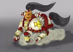 Size: 4092x2893 | Tagged: safe, artist:dru-4an, horus heresy, jaghatai khan, ponified, power armor, primarch, scar, warhammer (game), warhammer 30k, warhammer 40k, white scars